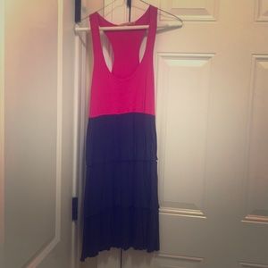 Racer back color block dress